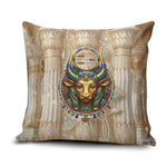 Hathor Pillow Cover with Sacred Cow Head Egyptian Fertility Symbolism