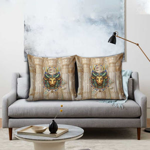 Hathor Pillow Cover with Sacred Cow Head Egyptian Fertility Symbolism