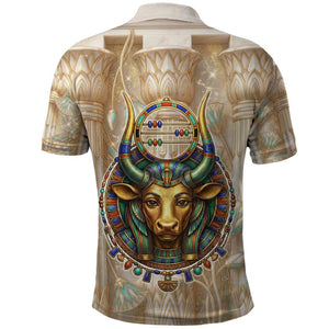 Hathor Polo Shirt with Sacred Cow Head Egyptian Fertility Symbolism