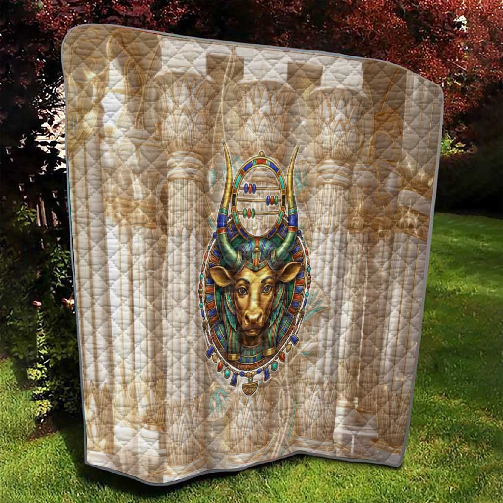 Hathor Quilt with Sacred Cow Head Egyptian Fertility Symbolism