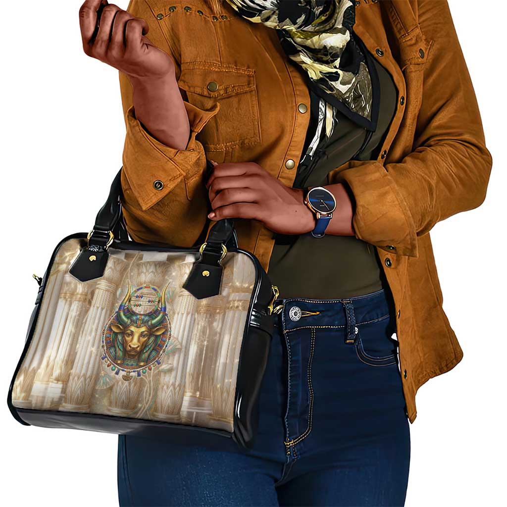 Hathor Shoulder Handbag with Sacred Cow Head Egyptian Fertility Symbolism