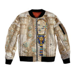 Hathor Sleeve Zip Bomber Jacket with Sacred Cow Head Egyptian Fertility Symbolism
