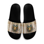 Hathor Slide Sandals with Sacred Cow Head Egyptian Fertility Symbolism