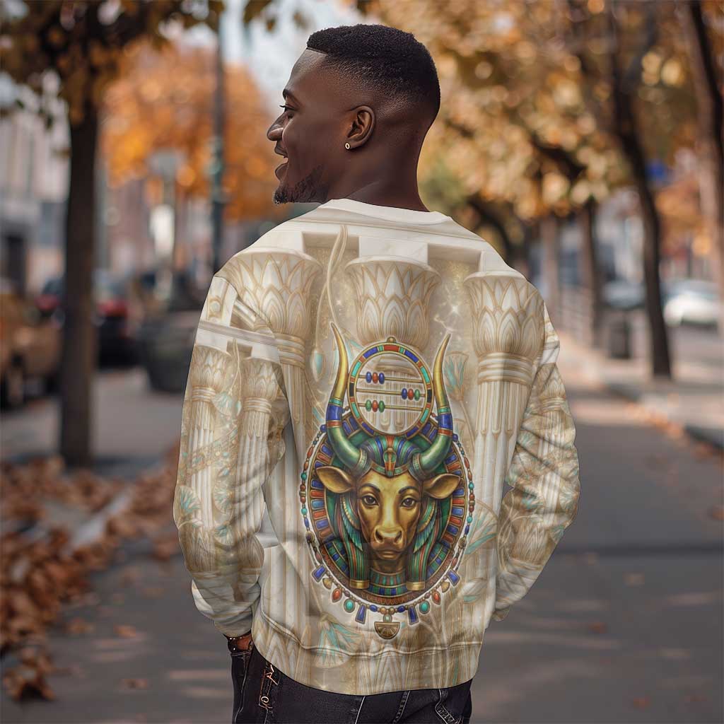 Hathor Sweatshirt with Sacred Cow Head Egyptian Fertility Symbolism