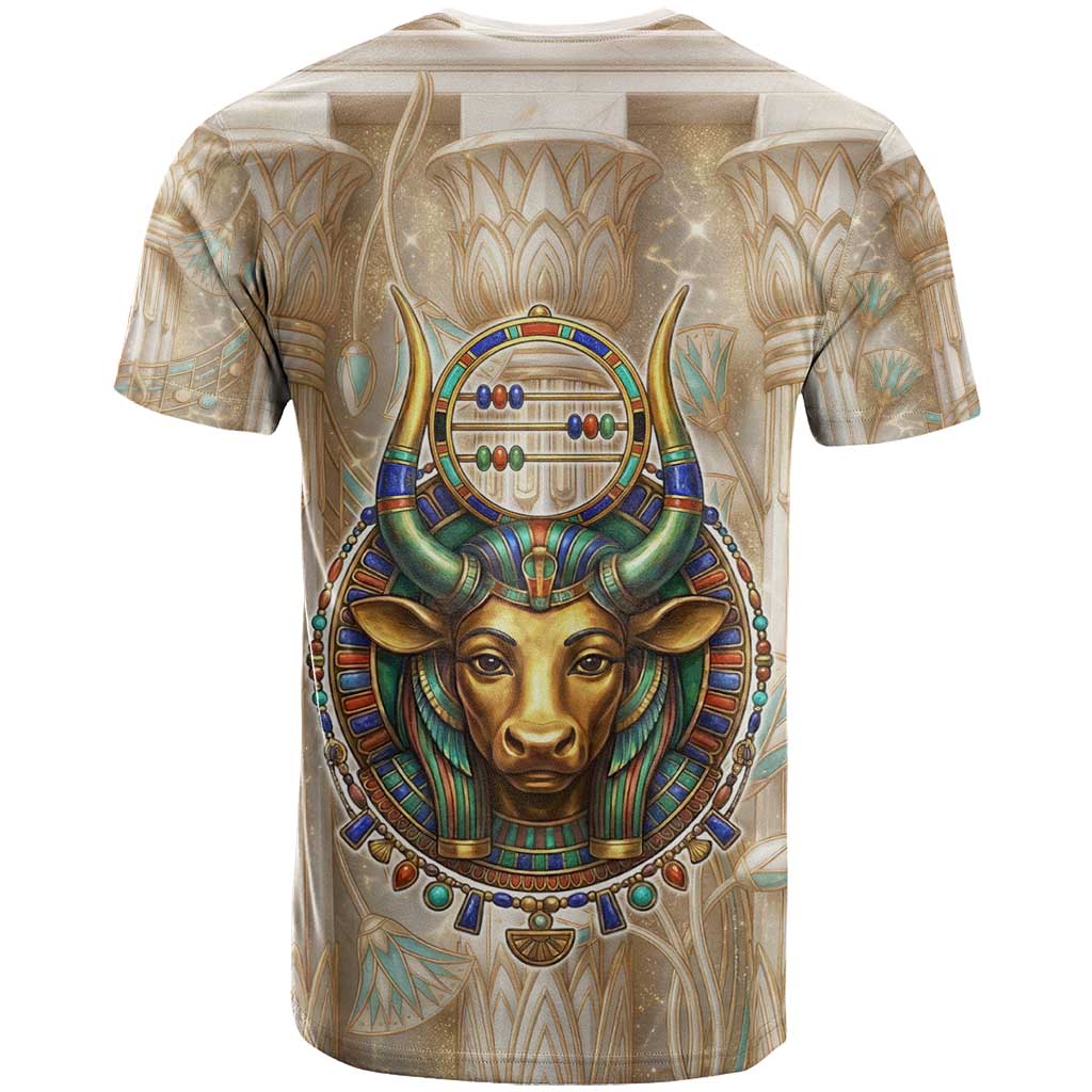 Hathor T shirt with Sacred Cow Head Egyptian Fertility Symbolism