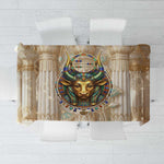 Hathor Tablecloth with Sacred Cow Head Egyptian Fertility Symbolism
