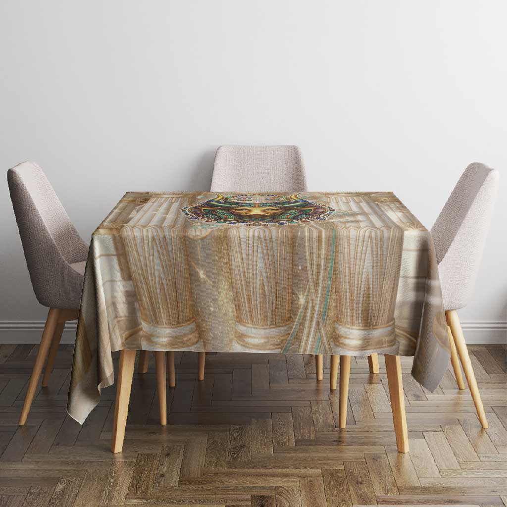 Hathor Tablecloth with Sacred Cow Head Egyptian Fertility Symbolism