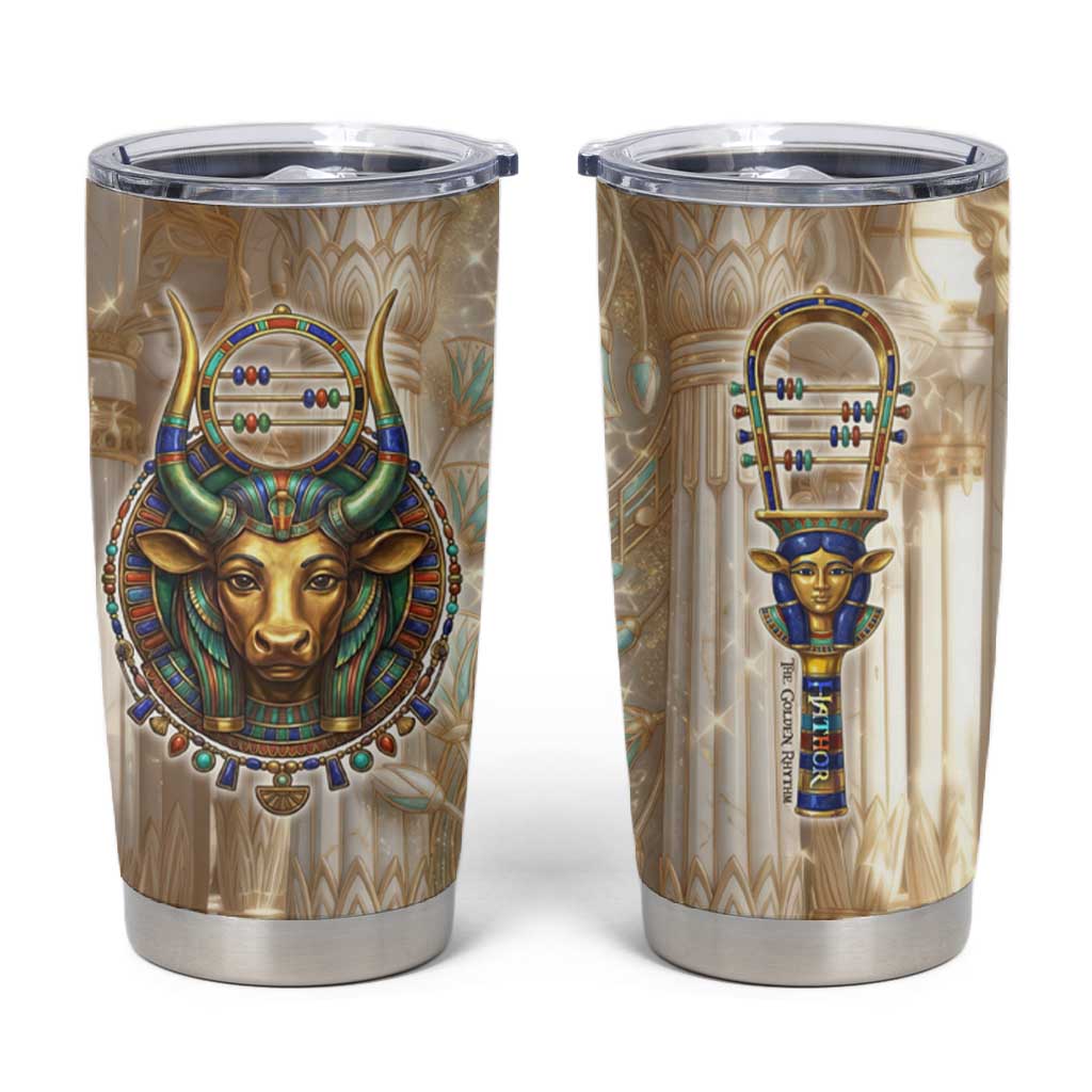 Hathor Tumbler Cup with Sacred Cow Head Egyptian Fertility Symbolism