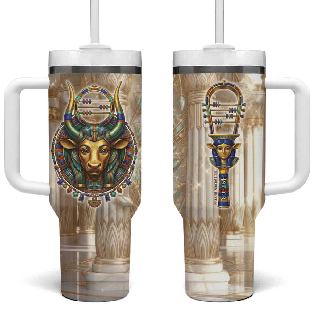 Hathor Tumbler With Handle with Sacred Cow Head Egyptian Fertility Symbolism