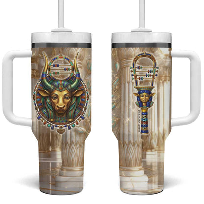 Hathor Tumbler With Handle with Sacred Cow Head Egyptian Fertility Symbolism