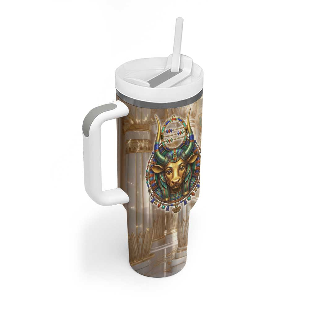 Hathor Tumbler With Handle with Sacred Cow Head Egyptian Fertility Symbolism