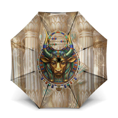 Hathor Umbrella with Sacred Cow Head Egyptian Fertility Symbolism