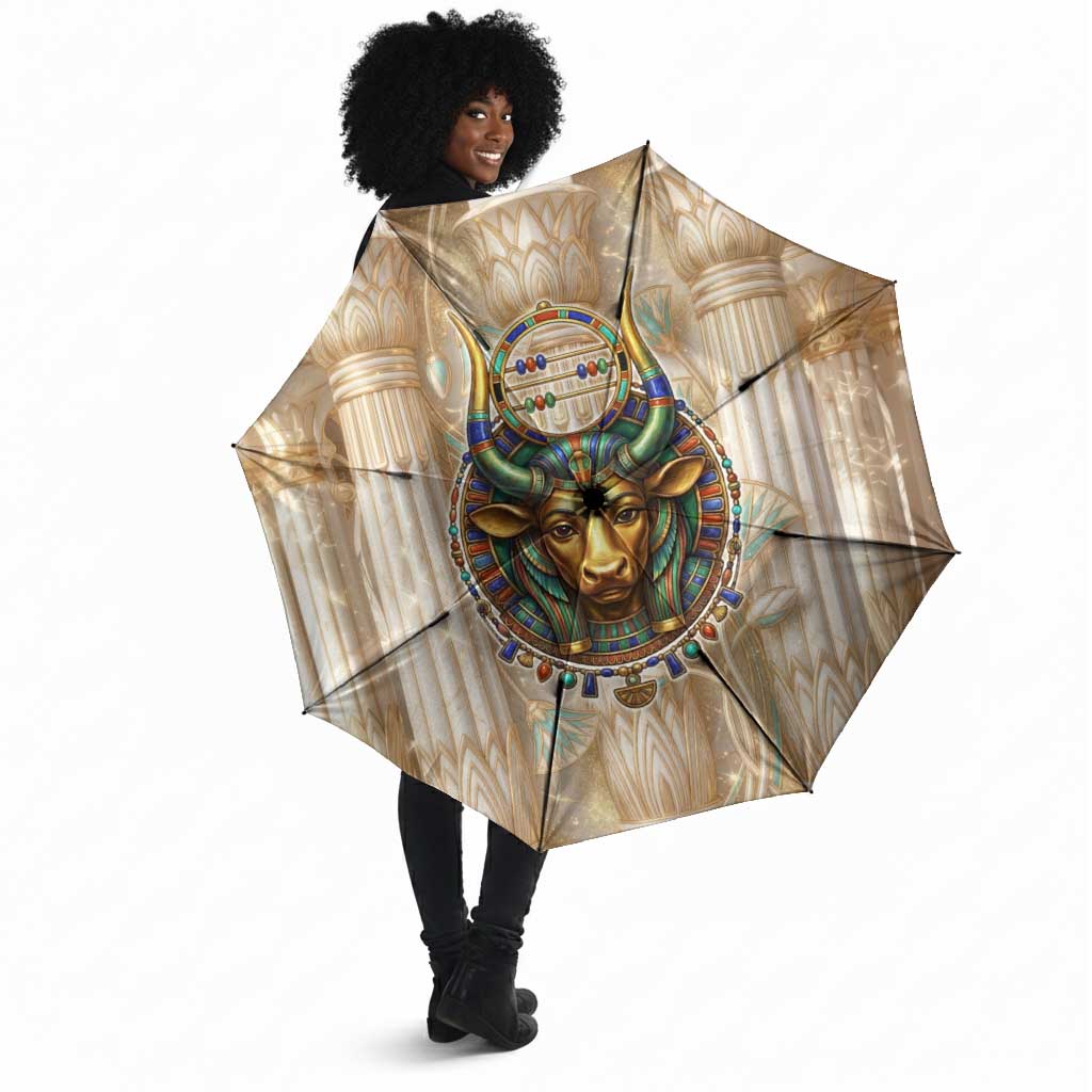 Hathor Umbrella with Sacred Cow Head Egyptian Fertility Symbolism