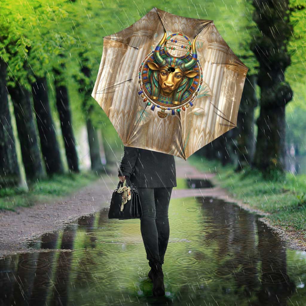 Hathor Umbrella with Sacred Cow Head Egyptian Fertility Symbolism
