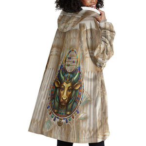 Hathor Wearable Blanket Hoodie with Sacred Cow Head Egyptian Fertility Symbolism