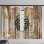 Hathor Window Curtain with Sacred Cow Head Egyptian Fertility Symbolism
