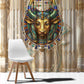Hathor Window Curtain with Sacred Cow Head Egyptian Fertility Symbolism