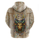 Hathor Zip Hoodie with Sacred Cow Head Egyptian Fertility Symbolism
