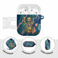 Hathor Golden Sacred Heart Egyptian AirPods Case with Gemstone Pattern in Turquoise Theme