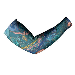 Hathor Golden Sacred Heart Egyptian Arm Sleeves with Gemstone Pattern in Turquoise Theme