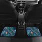 Hathor Golden Sacred Heart Egyptian Car Mats with Gemstone Pattern in Turquoise Theme