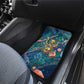 Hathor Golden Sacred Heart Egyptian Car Mats with Gemstone Pattern in Turquoise Theme