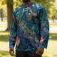 Hathor Golden Sacred Heart Egyptian Hockey Jersey with Gemstone Pattern in Turquoise Theme