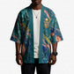 Hathor Golden Sacred Heart Egyptian Kimono with Gemstone Pattern in Turquoise Theme
