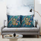 Hathor Golden Sacred Heart Egyptian Pillow Cover with Gemstone Pattern in Turquoise Theme