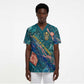 Hathor Golden Sacred Heart Egyptian Scrub Top with Gemstone Pattern in Turquoise Theme