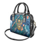 Hathor Golden Sacred Heart Egyptian Shoulder Handbag with Gemstone Pattern in Turquoise Theme