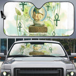 Heqet Nile Ankh Symbol Auto Sun Shade Egyptian Lotus Motif in Watercolor Life Theme