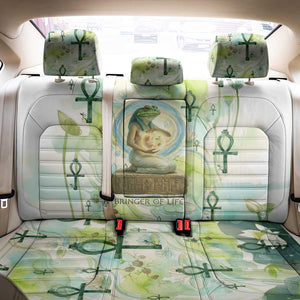 Heqet Nile Ankh Symbol Back Car Seat Cover Egyptian Lotus Motif in Watercolor Life Theme