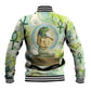 Heqet Nile Ankh Symbol Baseball Jacket Egyptian Lotus Motif in Watercolor Life Theme