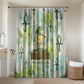 Heqet Nile Ankh Symbol Bathroom Set Egyptian Lotus Motif in Watercolor Life Theme