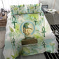 Heqet Nile Ankh Symbol Bedding Set Egyptian Lotus Motif in Watercolor Life Theme
