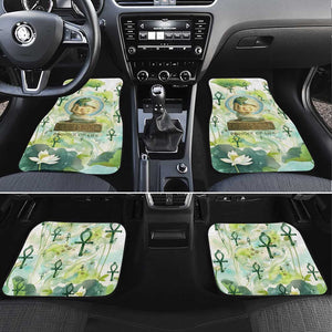 Heqet Nile Ankh Symbol Car Mats Egyptian Lotus Motif in Watercolor Life Theme