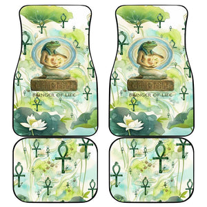 Heqet Nile Ankh Symbol Car Mats Egyptian Lotus Motif in Watercolor Life Theme
