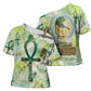 Heqet Nile Ankh Symbol Cross Shoulder Shirt Egyptian Lotus Motif in Watercolor Life Theme