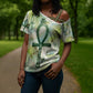 Heqet Nile Ankh Symbol Cross Shoulder Shirt Egyptian Lotus Motif in Watercolor Life Theme