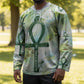 Heqet Nile Ankh Symbol Hockey Jersey Egyptian Lotus Motif in Watercolor Life Theme