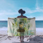 Heqet Nile Ankh Symbol Sarong Egyptian Lotus Motif in Watercolor Life Theme