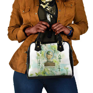 Heqet Nile Ankh Symbol Shoulder Handbag Egyptian Lotus Motif in Watercolor Life Theme