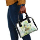 Heqet Nile Ankh Symbol Shoulder Handbag Egyptian Lotus Motif in Watercolor Life Theme