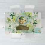 Heqet Nile Ankh Symbol Tablecloth Egyptian Lotus Motif in Watercolor Life Theme