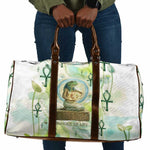 Heqet Nile Ankh Symbol Travel Bag Egyptian Lotus Motif in Watercolor Life Theme