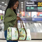 Heqet Nile Ankh Symbol Travel Bag Egyptian Lotus Motif in Watercolor Life Theme