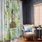 Heqet Nile Ankh Symbol Window Curtain Egyptian Lotus Motif in Watercolor Life Theme