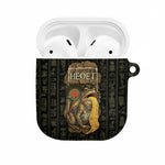 Heqet Ornate Frog Egyptian AirPods Case with Hieroglyphic Backdrop in Creation Theme