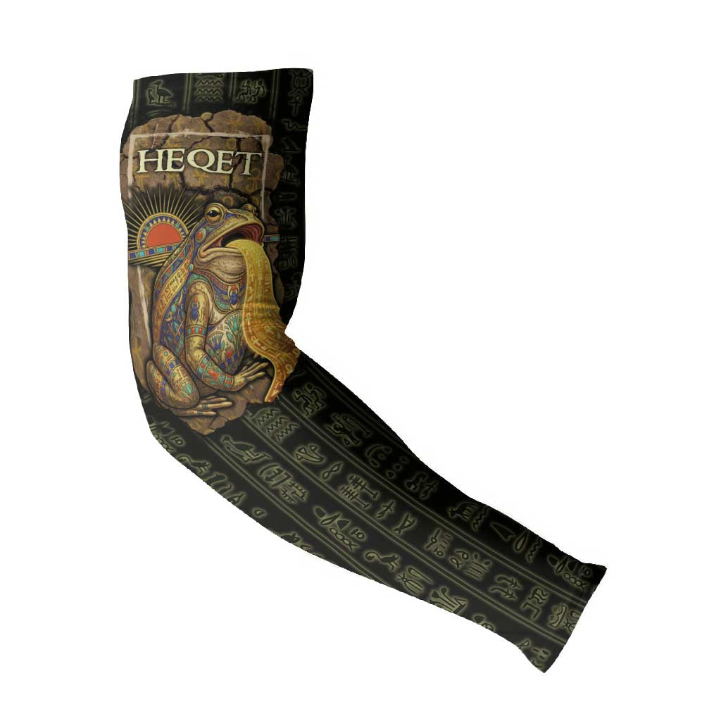 Heqet Ornate Frog Egyptian Arm Sleeves with Hieroglyphic Backdrop in Creation Theme